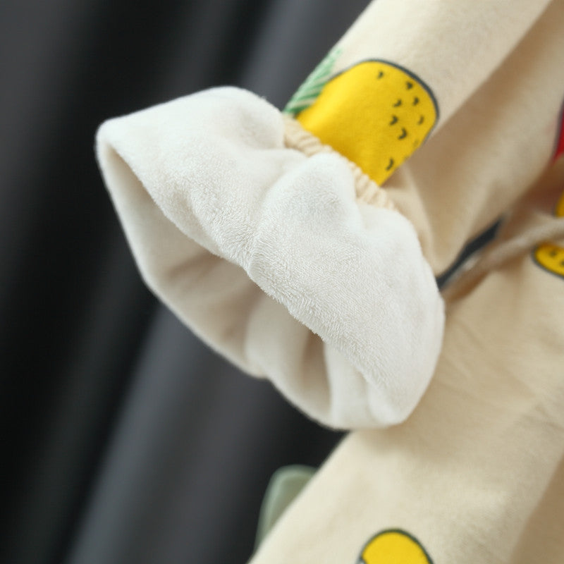 Autumn and Winter New Arrival Baby Girls Long Sleeves Fruits Print Dress-4